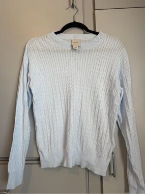 Calvin Klein Light Blue Cable Crewneck Sweater